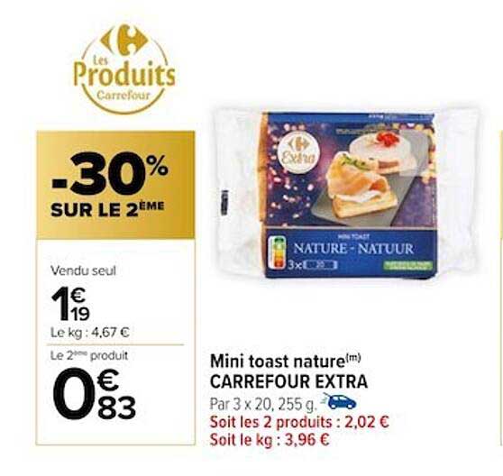 Mini Toast Nature Carrefour Extra