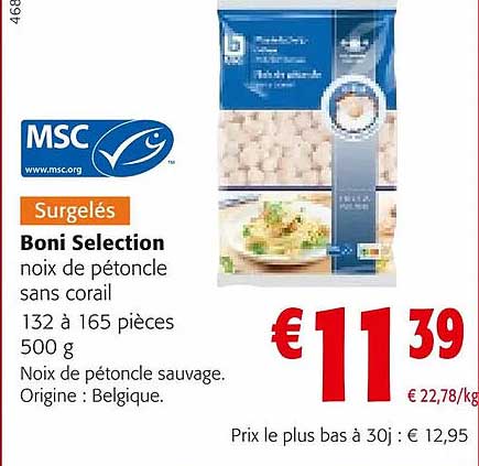 Noix De Pétoncle Sans Corail Boni Selection