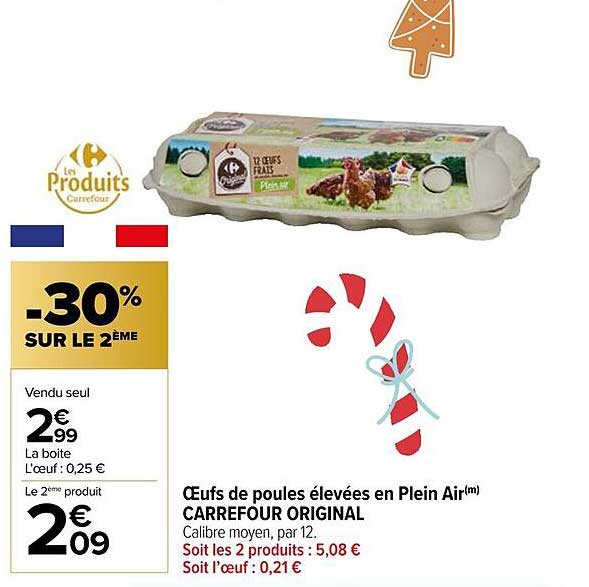 œufs de poules élevées en plain air carrefour original