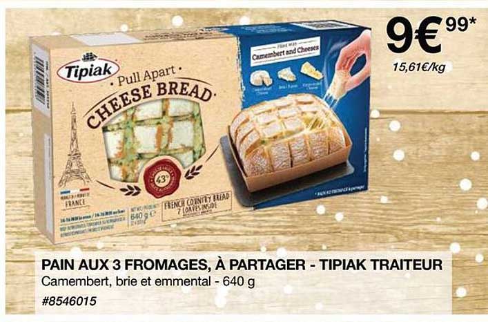 pains aux fromages, à partager - tipiak traiteur