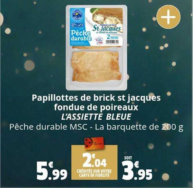papillottes de brick st jacques fondue de poireaux l'assiette bleue