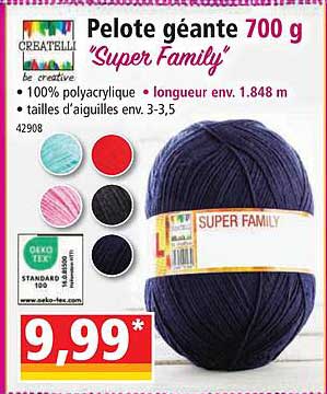 pelote géante 700 g "super family" createlli