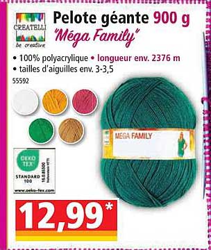 pelote géante 900 g "méga family" createlli