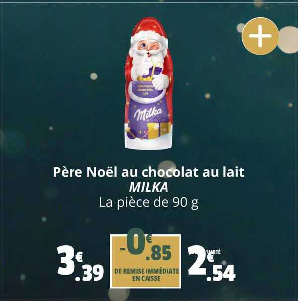 père noël au chocolat au lait milka