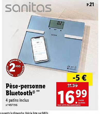 pèse-personne bluetooth sanitas