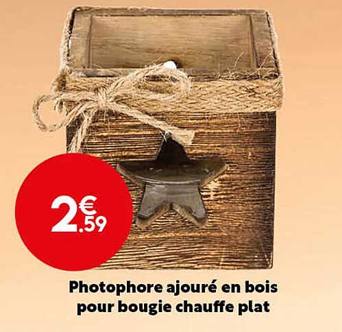 photophore ajouré en bois pour bougie chauffe plat