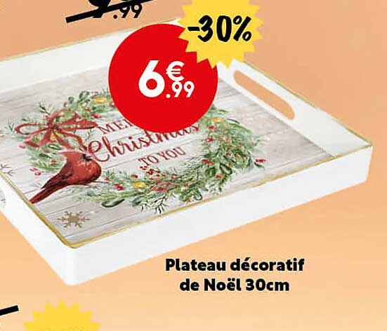 Plateau Décoratif De Noël 30 Cm