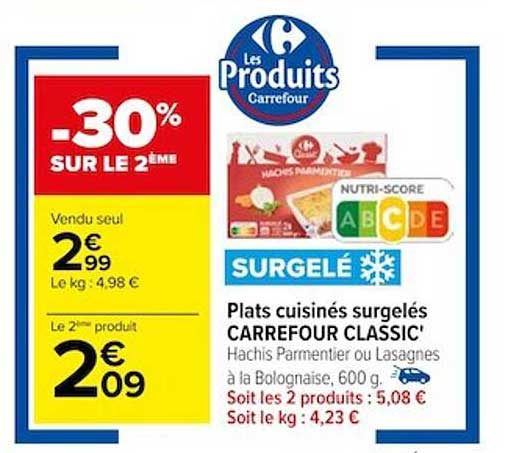 Plats Cuisinés Surgelés Carrefour Classic'