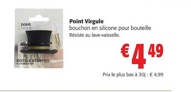 point virgule bouchon en silicone pour bouteille