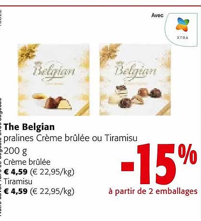 pralines crème brûlée ou tiramisu the belgian