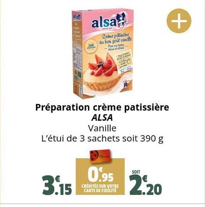 préparation crème pâtissière alsa