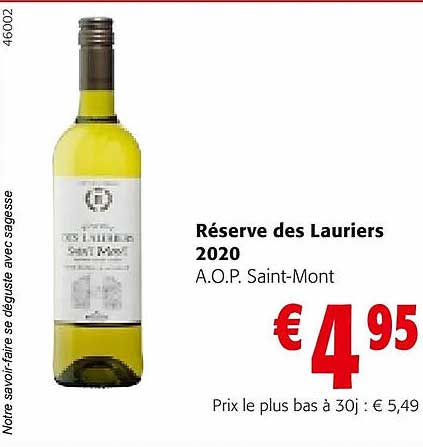 réserve des lauriers 2020 a.o.p. saint-mont