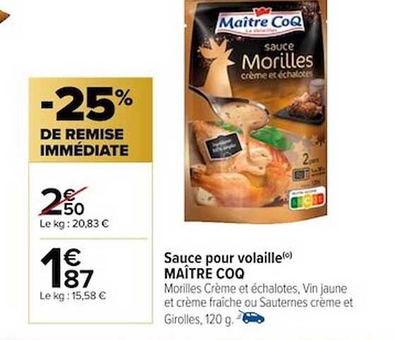 Sauce Pour Volaille Maître Coq