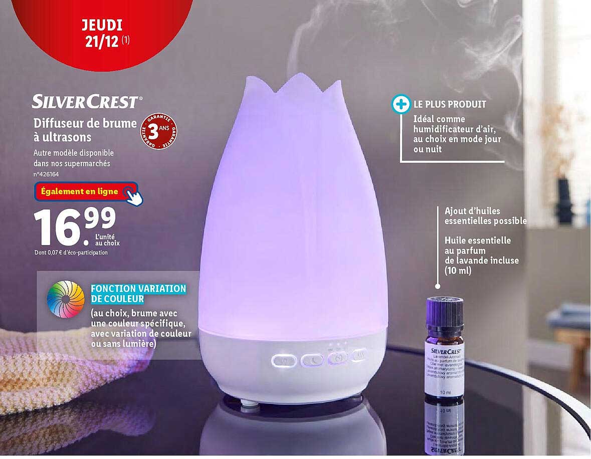 silvercrest diffuseur de brume à ultrasons