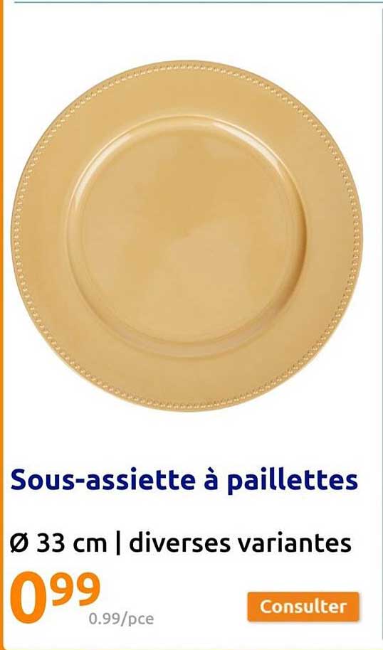 sous-assiette à paillettes