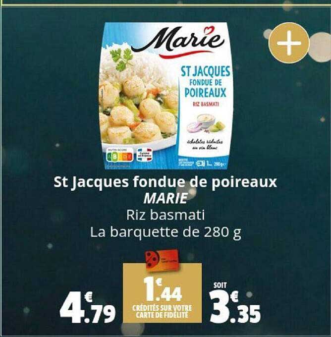 st jacques fondue de poireaux marie