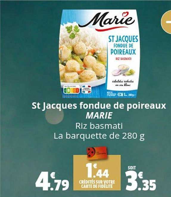 st jacques fondue de poireaux marie