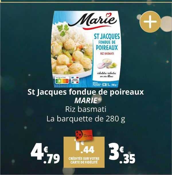 st jacques fondue de poireaux marie