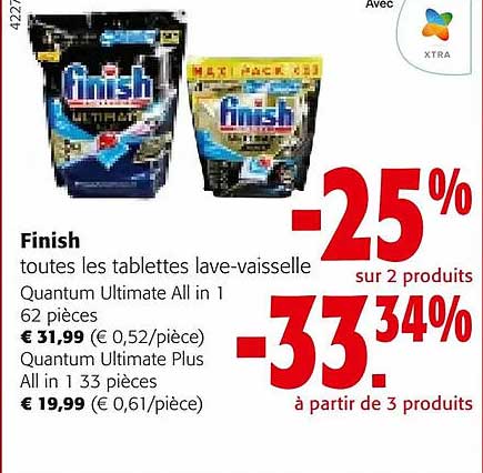 finish tablettes lave-vaisselle quantum ultimate all in 1, quantum ultimate plus all in 1
