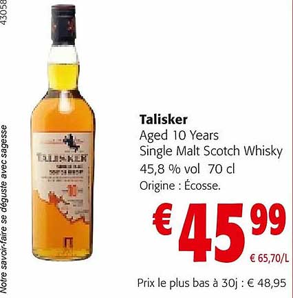 talisker aged 10 years single malt scotch whisky 45,8% vol.