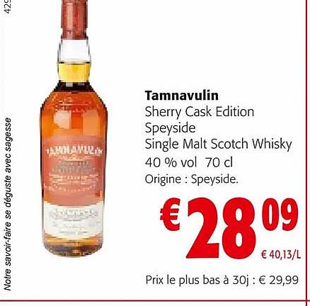 tamnavulin sherry cask edition speyside single malt scotch whisky 40% vol.