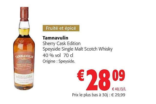 tamnavulin sherry cask edition speyside single malt scotch whisky