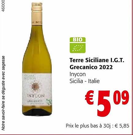 terre siciliane i.g.t. grecanico 2022 inycon sicilia - italie