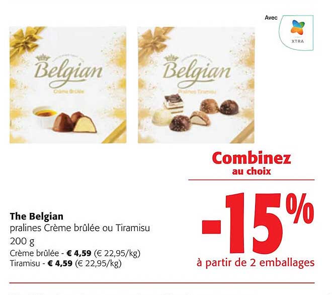 the belgian pralines crème brûlée ou tiramisu