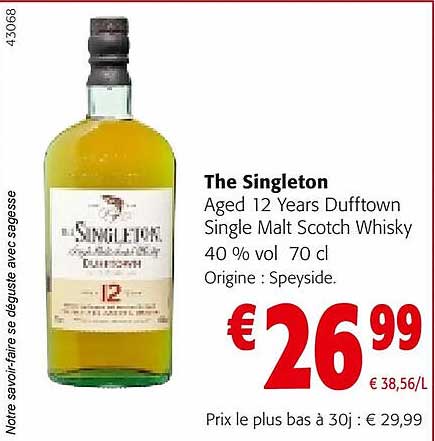 the singleton aged 12 years dufftown single malt scotch whisky 40% vol.