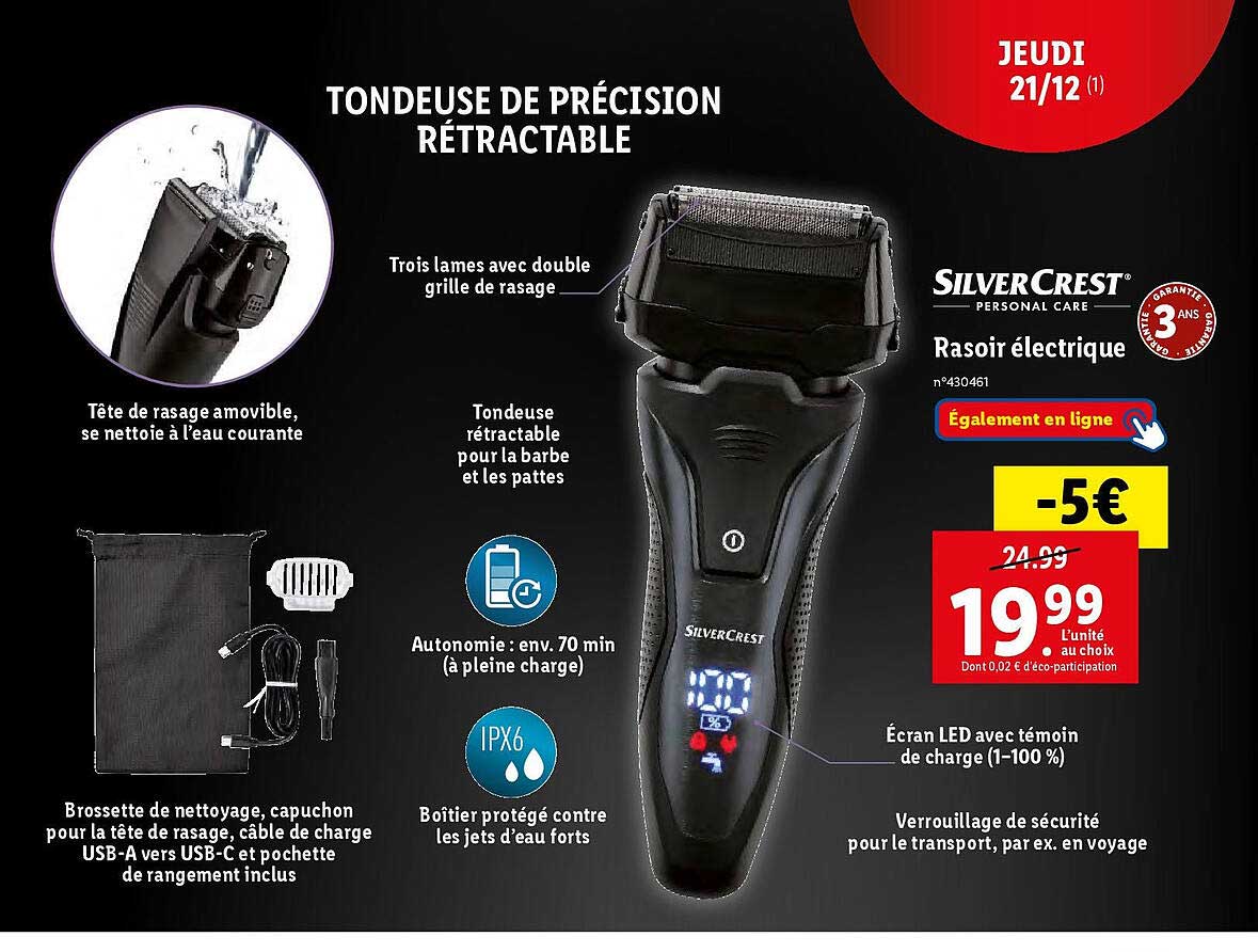 Tondeuse De Précision Rétractable Silvercrest Rasoir électrique