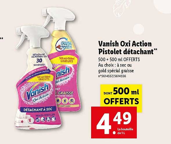 vanish oxi action pistolet détachant