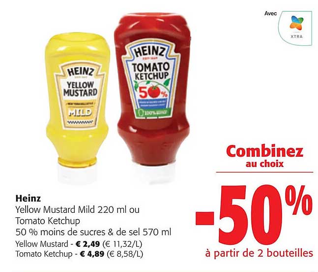 yellow mustard mild ou tomato ketchup heinz
