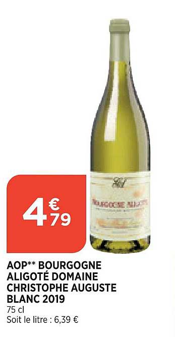 aop bourgogne aligoté domaine christophe auguste blanc 2019
