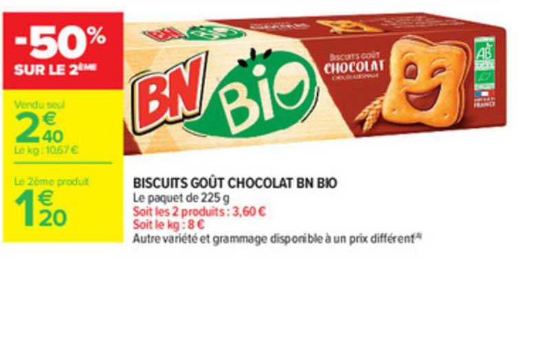 Biscuits Goût Chocolat Bn Bio