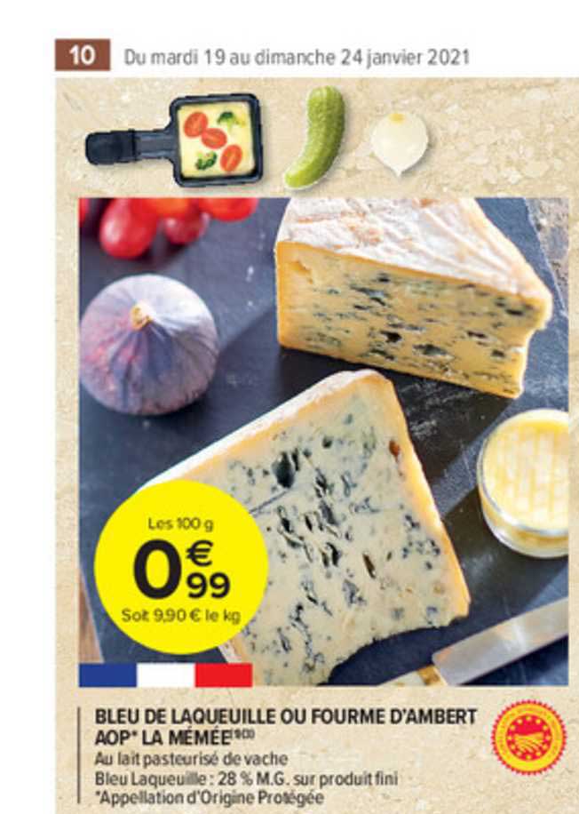 bleu de laqueuille ou fourme d'ambert aop la mémée