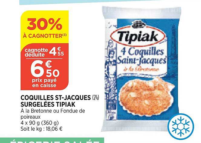 coquilles st-jacques surgelées tipiak