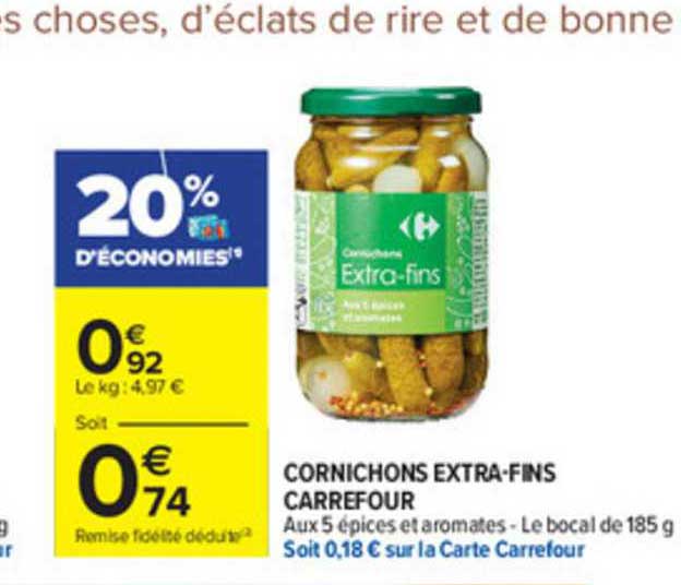 cornichons extra-fins carrefour