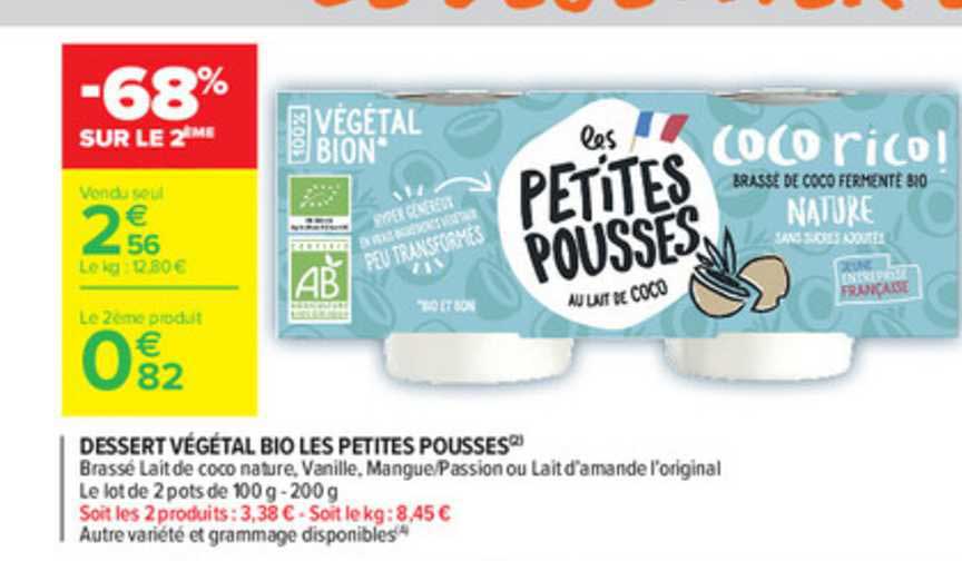 dessert végétal bio les petites pousses