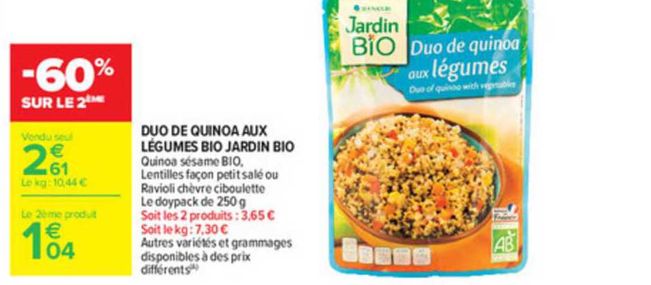 Duo De Quinoa Aux Légumes Bio Jardin Bio