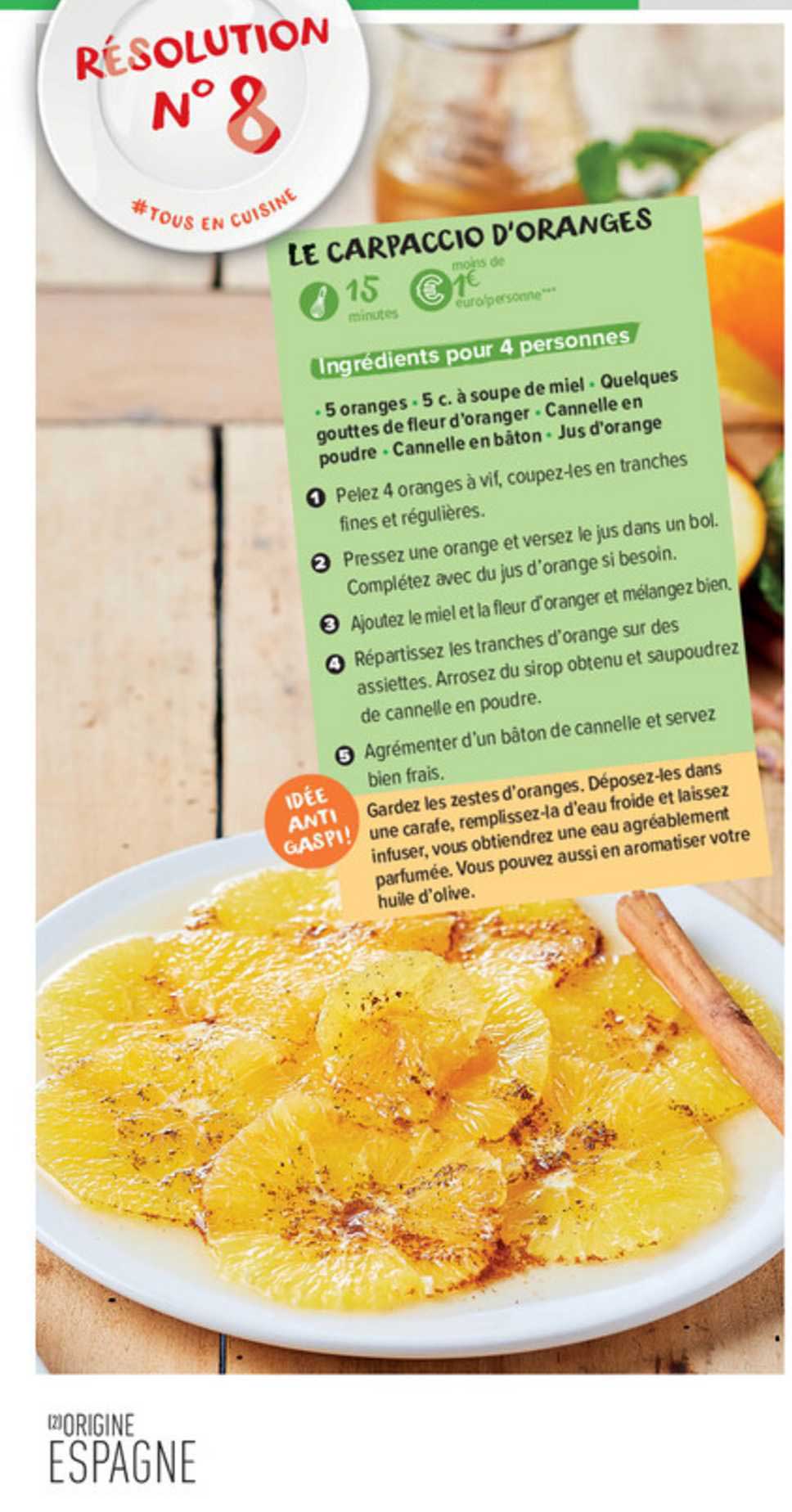 le carpaccio d'oranges