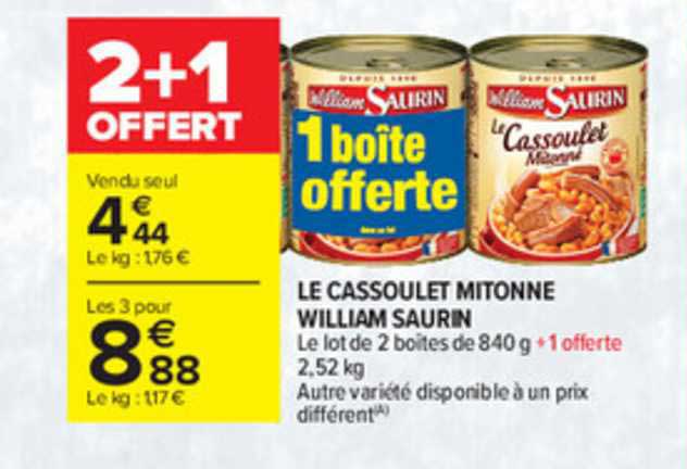 le cassoulet mitonne william saurin