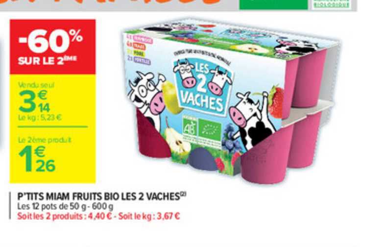 p'tits miam fruits bio les 2 vaches
