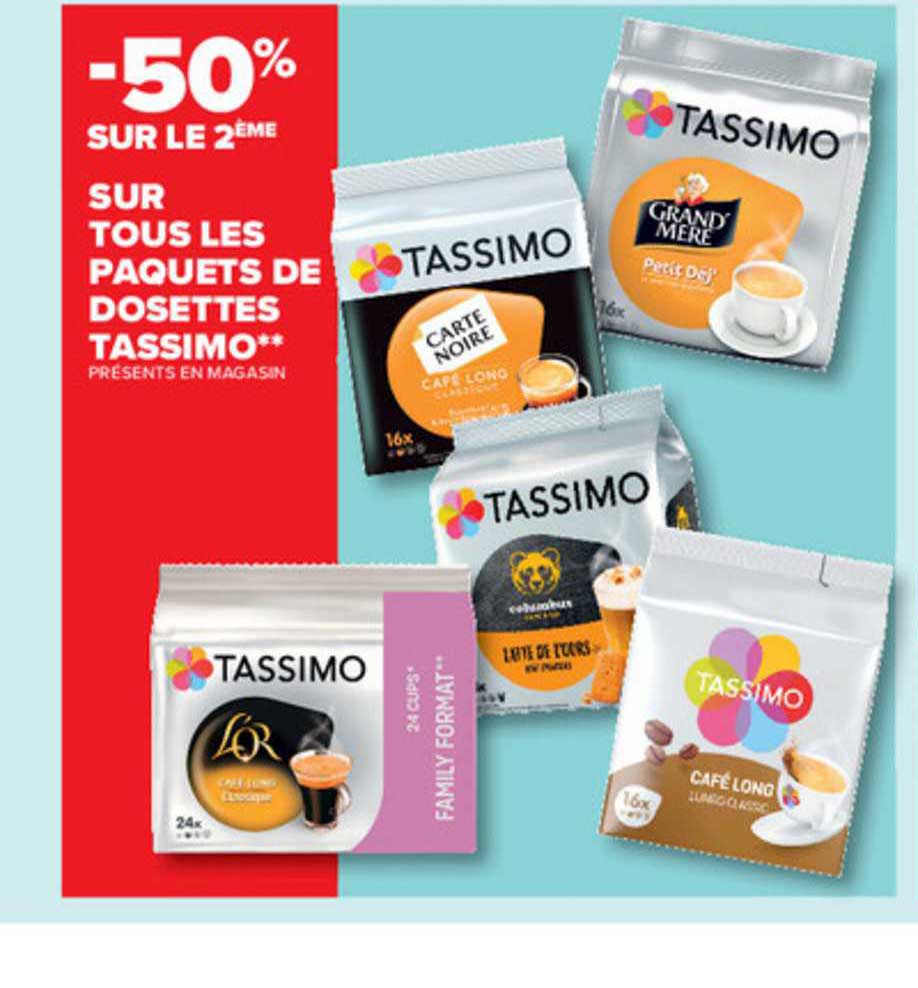 paquets de dosettes tassimo