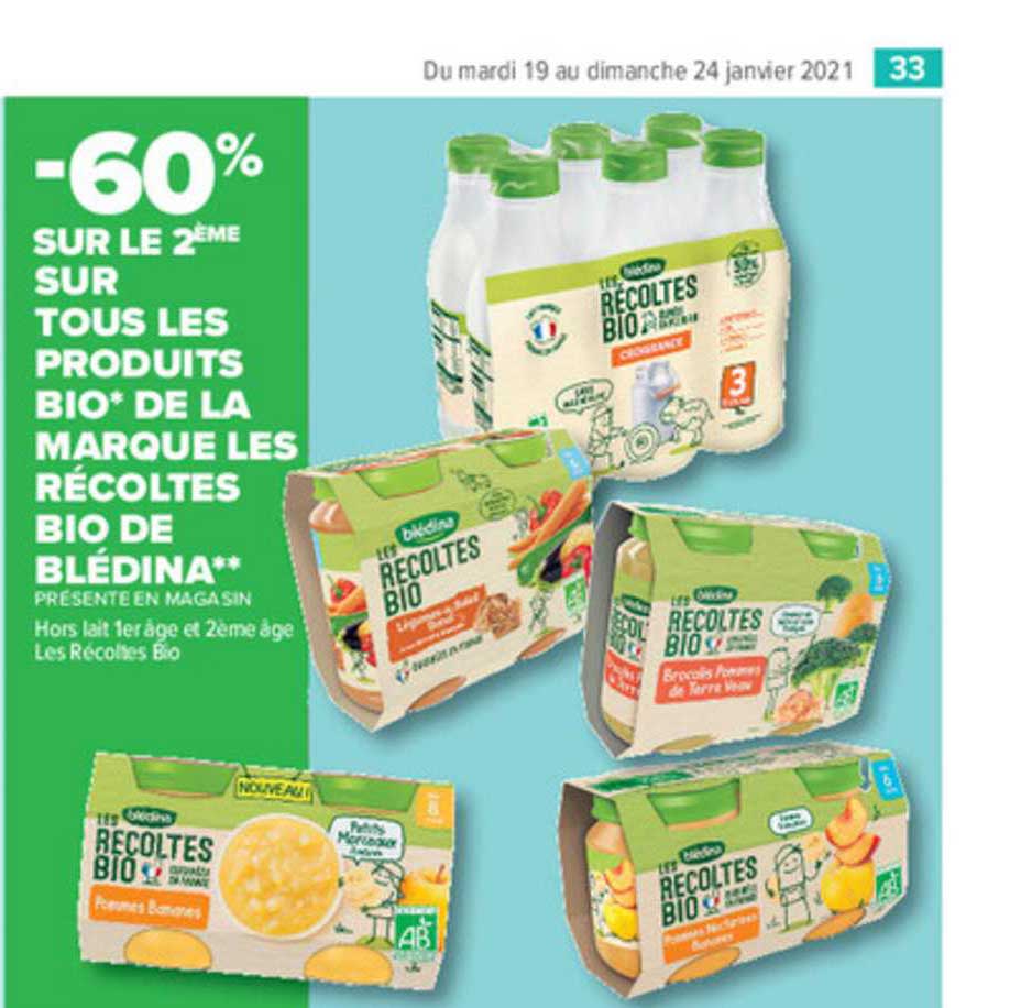 produits bio de la marque les récoltes bio de blédina