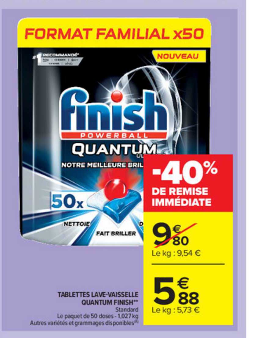 tablettes lave-vaisselle quantum finish