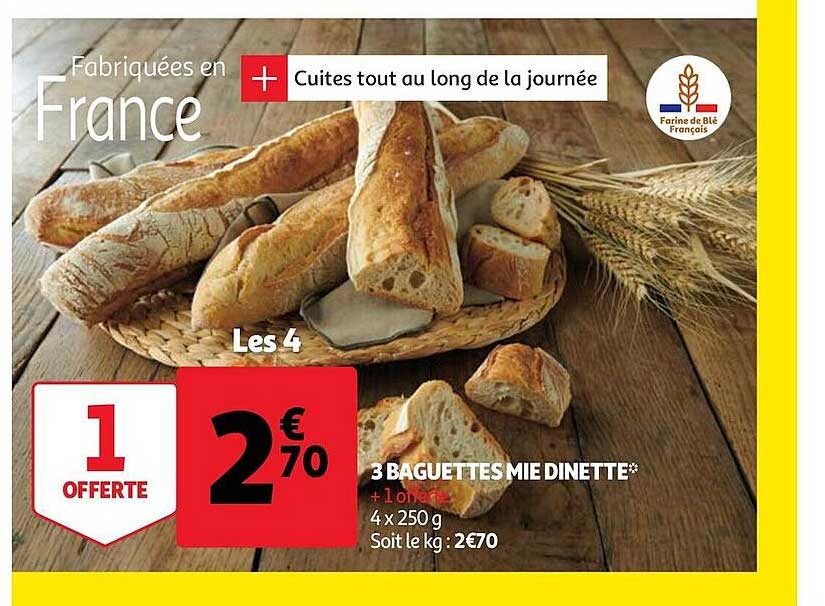 3 baguettes mie dinette
