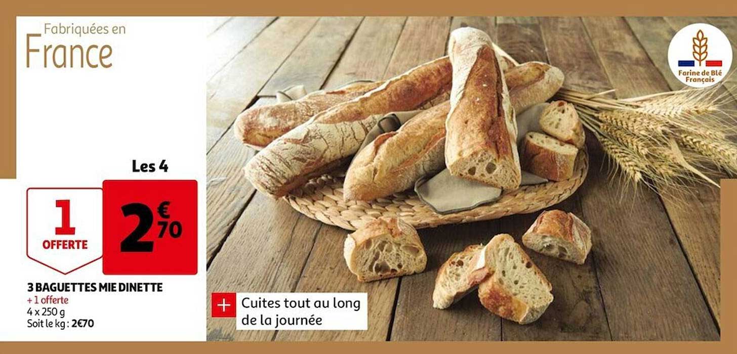 3 baguettes mie dinette