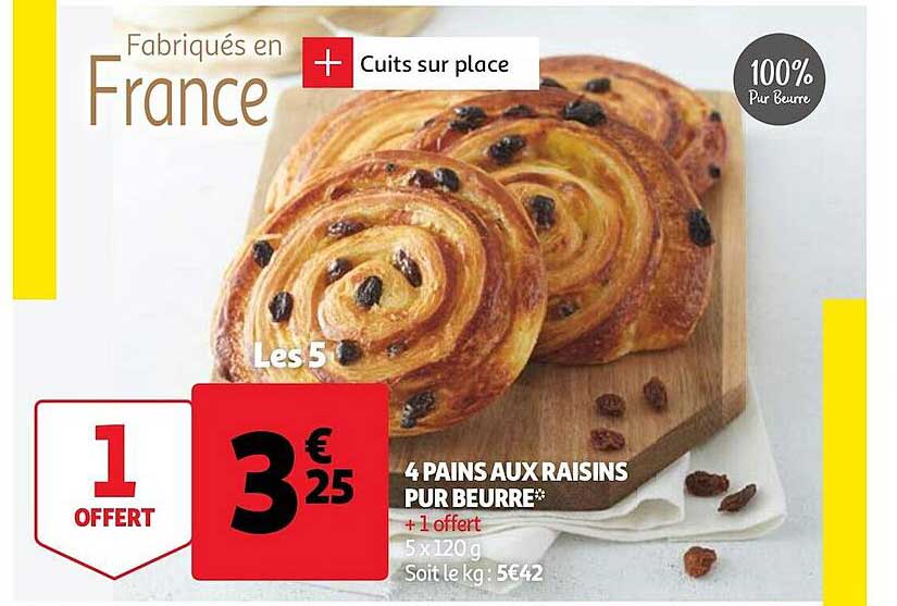 4 Pains Aux Raisins Pur Beurre