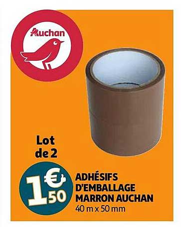adhésifs d'emballage marron auchan