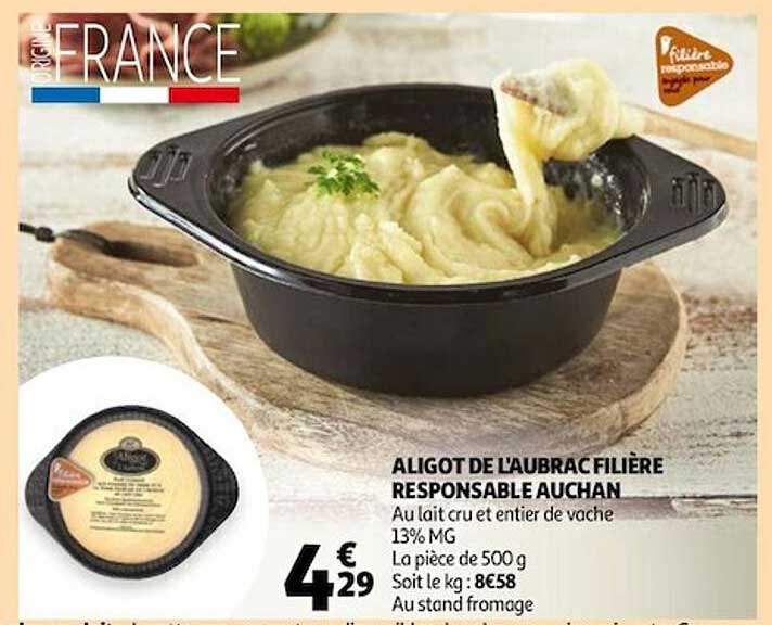 aligot de l'aubrac filière responsable auchan